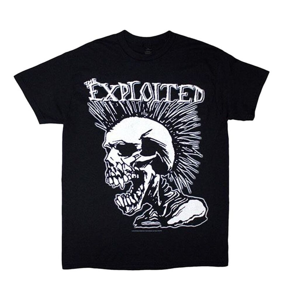 The Exploited Unisex Adult Mohican Skull T-Shirt / Black